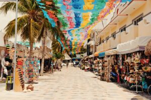 This picture shows the city center of Cozumel