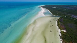 In this picture you can see the beach of Holbox